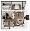 two bedroom apartment floor plan